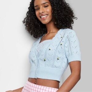 Wild Fable Knit Tank + Cardigan Set – Light Blue – Size M – Used Like New